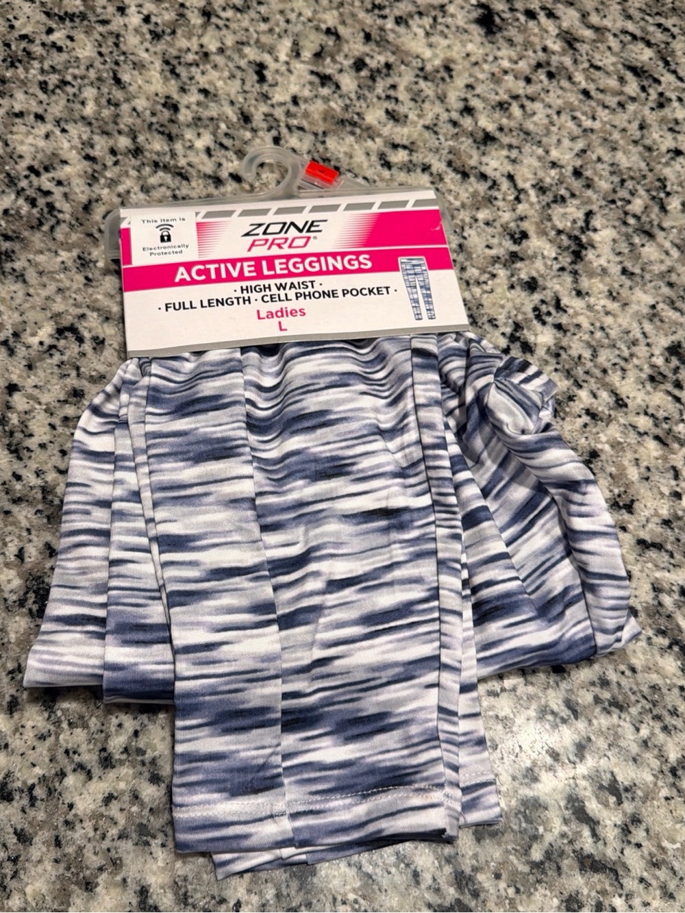 Zone Pro Ladies Active Leggings - Blue Gray Pattern